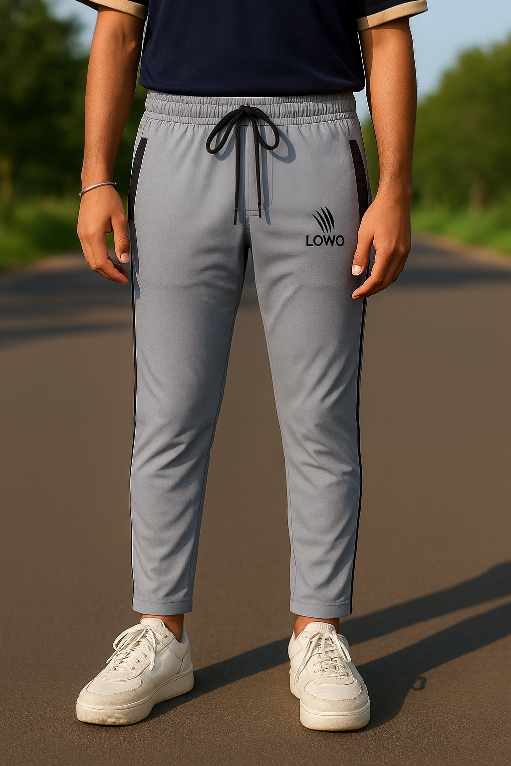 LOWO Gray Premium Micro Stretch Trouser