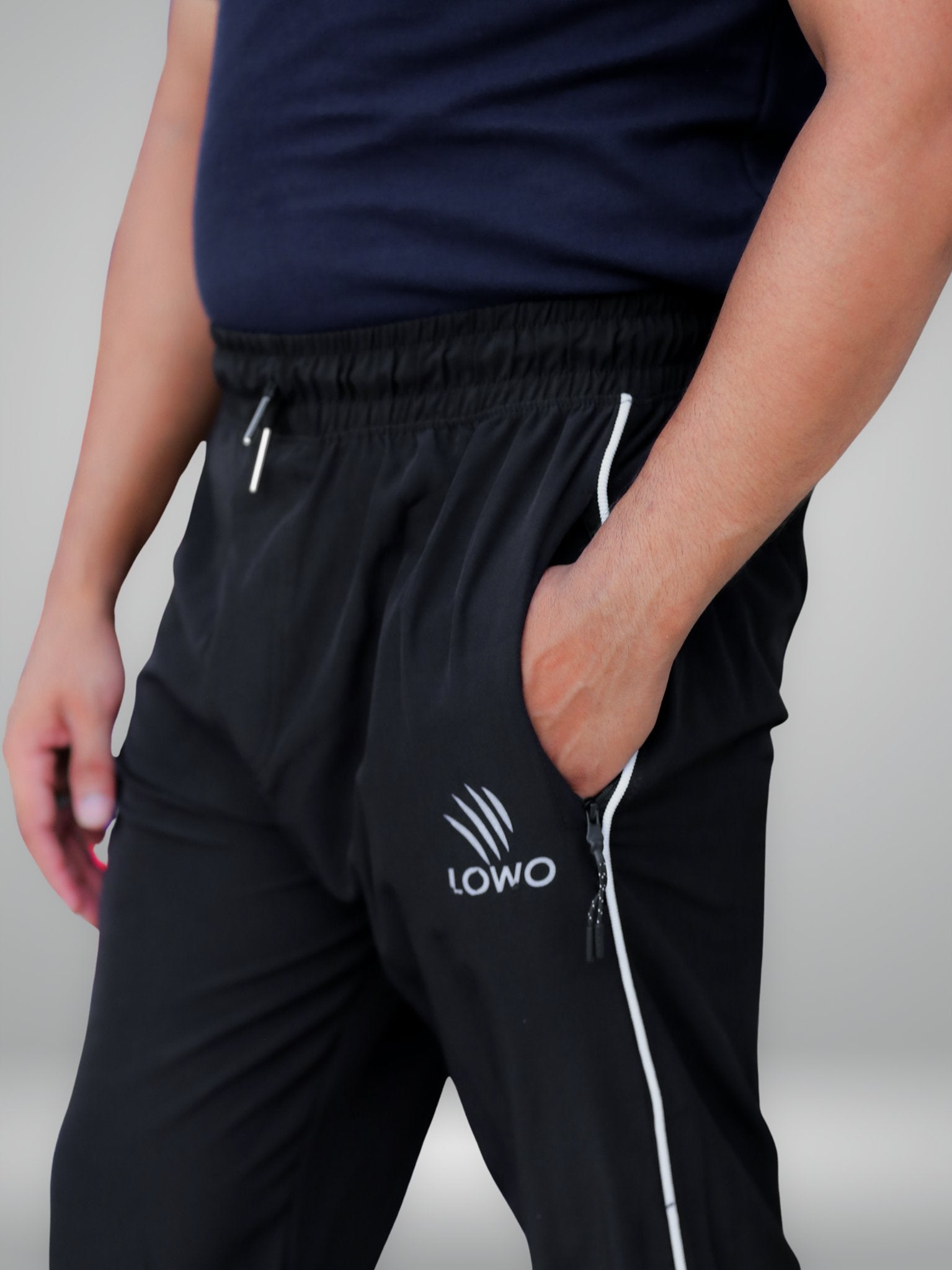 LOWO Classic Black Premium Micro Stretch Trouser