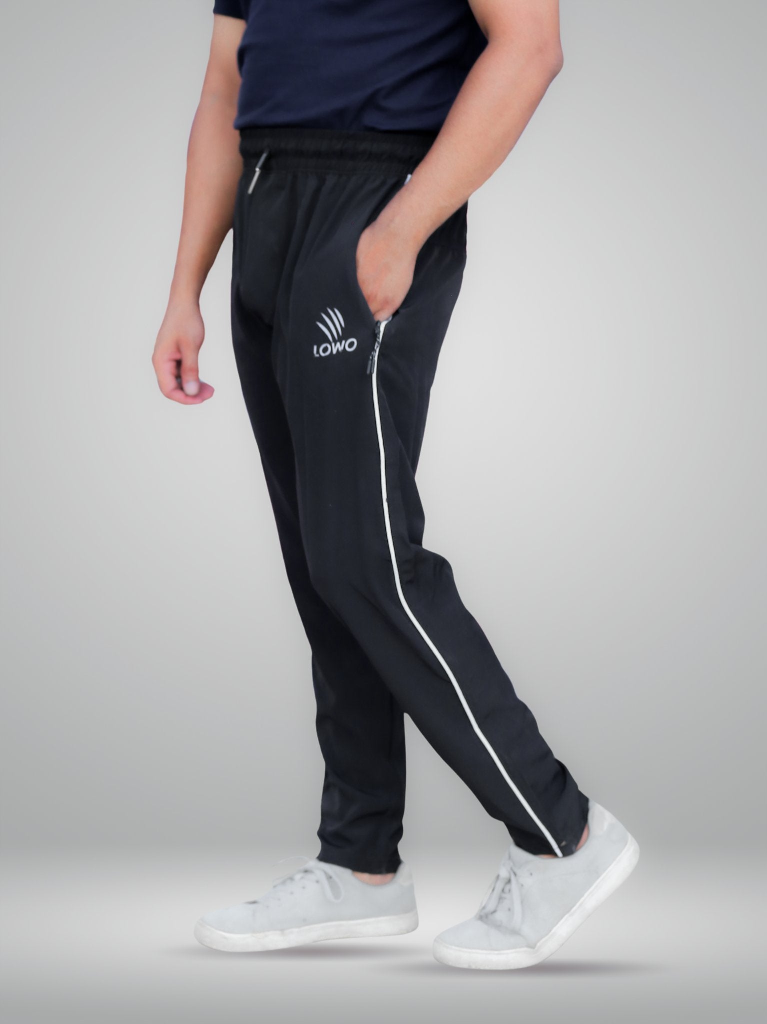LOWO Classic Black Premium Micro Stretch Trouser