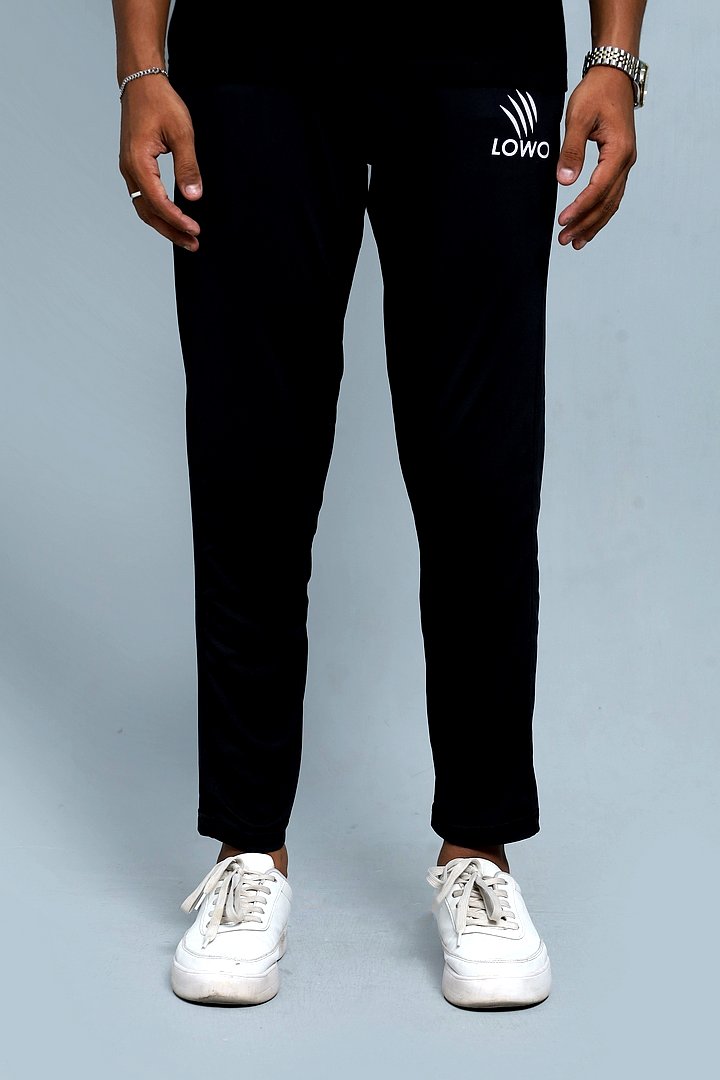 LOWO SleekFit Ultra-Comfortable, All-Black Look Trouser
